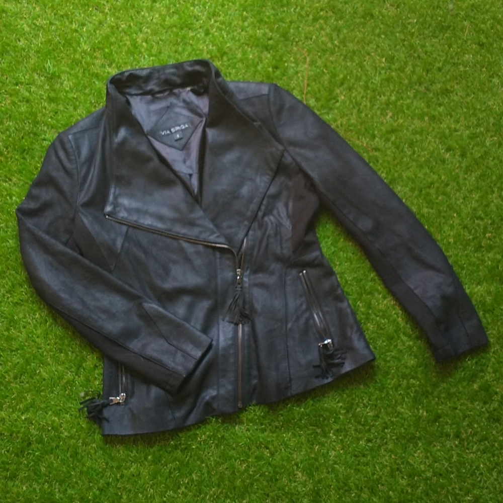Via Spiga lamb leather jacket // S